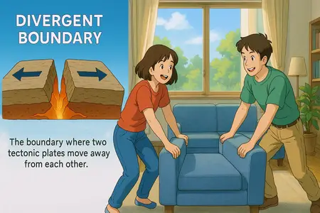 divergent boundary Simple Definition