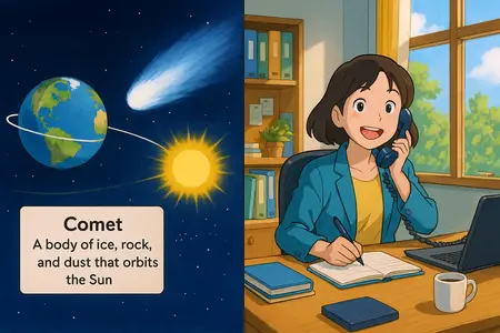 Watch comet Simple Definition