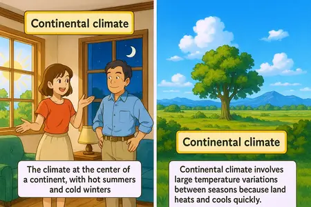 continental climate Simple Definition