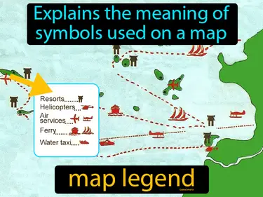explains the meaning of symbols used on a map
