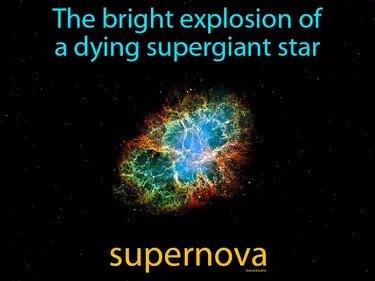 the bright explosion of a dying super giant star